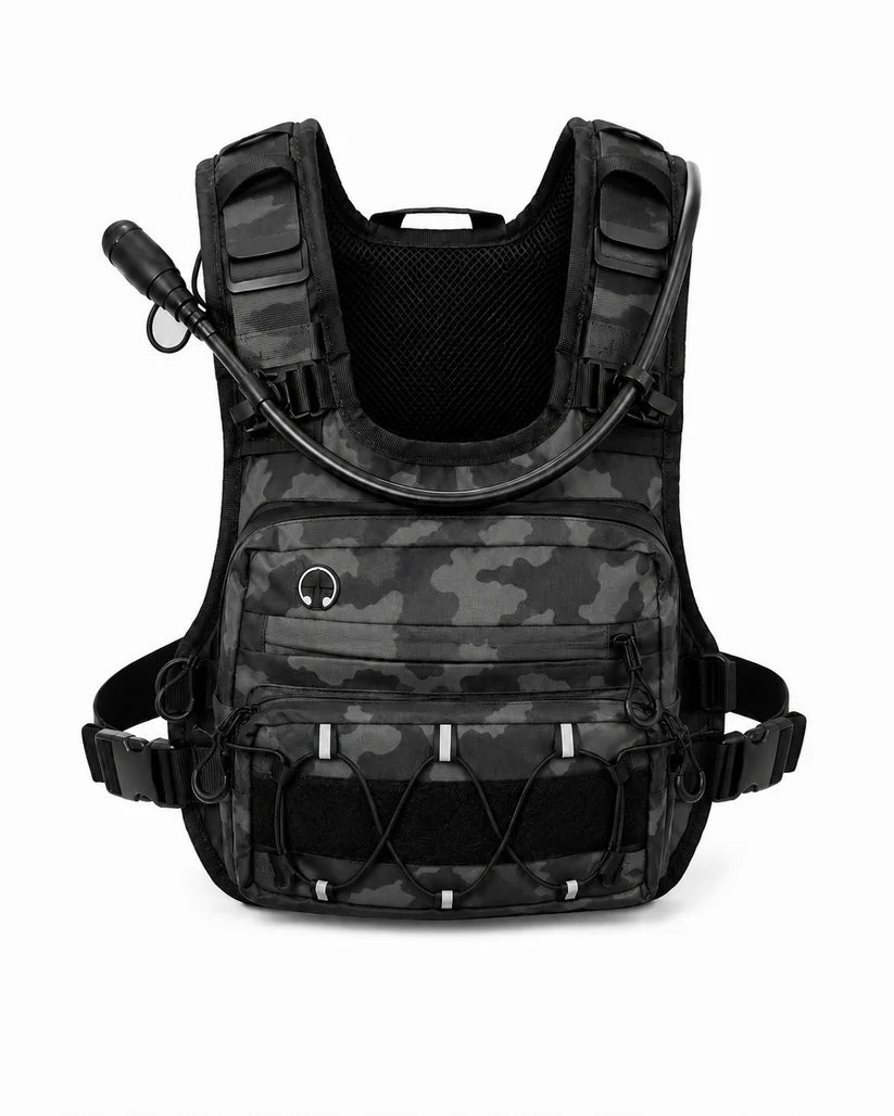 Tactical Hydration Vest - Black Camo